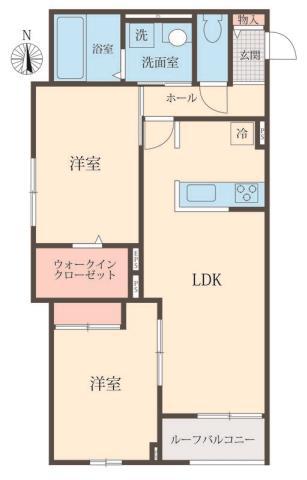BELLE LEAD 大倉山(2LDK/2階)の間取り写真