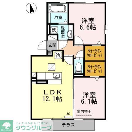 フェリーチェ(2LDK/1階)の間取り写真