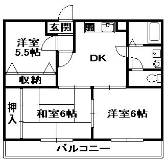 エクセルウィンズ(3DK/2階)の間取り写真