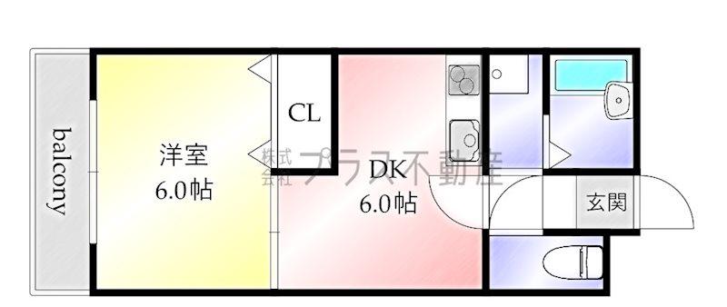 D.ROOMII(1DK/2階)の間取り写真