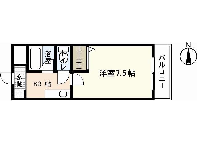 グランデパラッツォ大芝(1K/2階)の間取り写真
