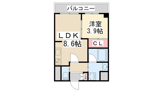 MAISON KISELA(1LDK/4階)の間取り写真