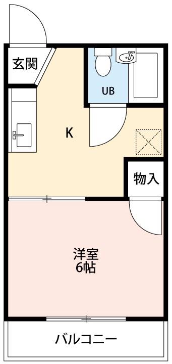 サンライズ清水(1K/2階)の間取り写真