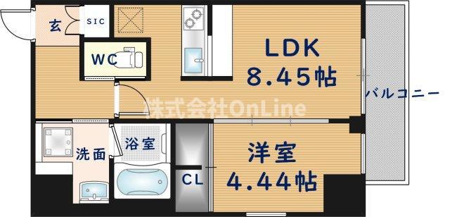 プレジオ永和EURO(1LDK/13階)の間取り写真