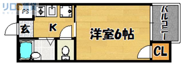 マンション田村(1K/4階)の間取り写真