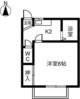 MIRAING91(1K/1階)の間取り写真