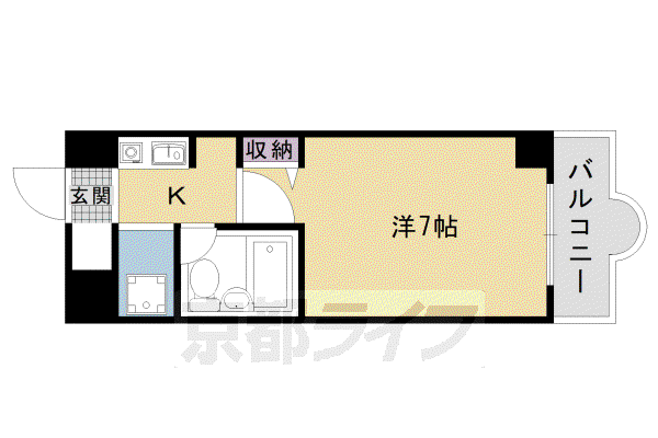 パラドール西院PART-II(1K/6階)の間取り写真