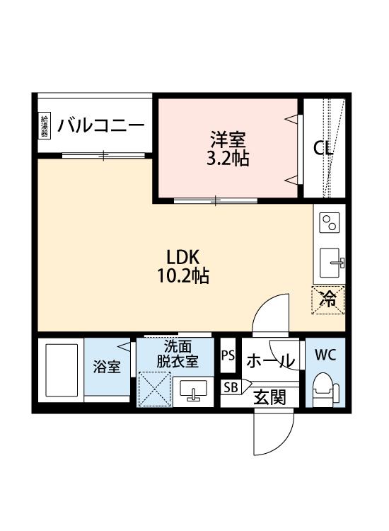 WARREN MINATOI(1LDK/1階)の間取り写真