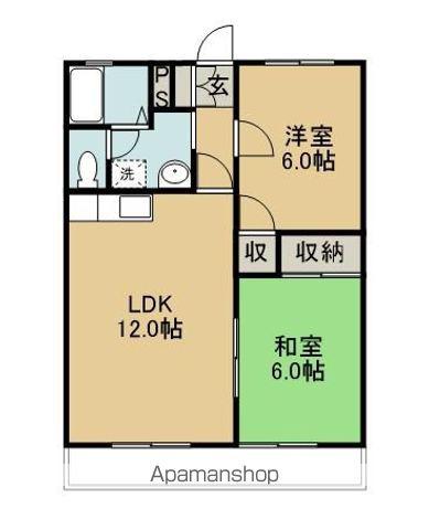 ディアコート(2LDK/3階)の間取り写真