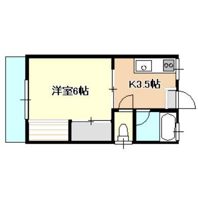 大和コーポ(1K/1階)の間取り写真