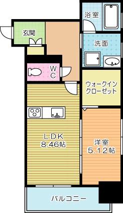 プレジデンスザ小倉(1LDK/9階)の間取り写真