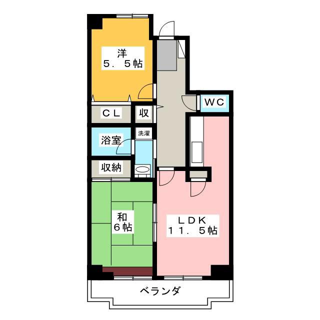 カーサエスペランサ(2LDK/2階)の間取り写真