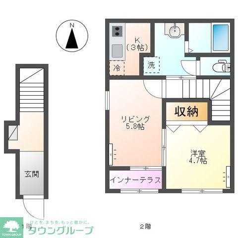 HALELEA・AOBA(1LDK/2階)の間取り写真