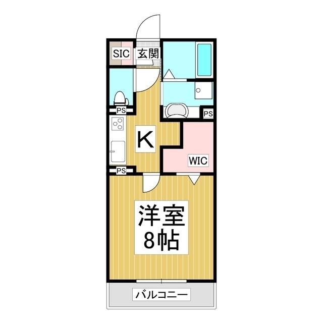 えんてらす飯田(1K/2階)の間取り写真