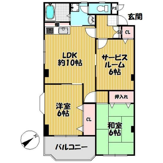 マルヨマンションIII(3LDK/1階)の間取り写真
