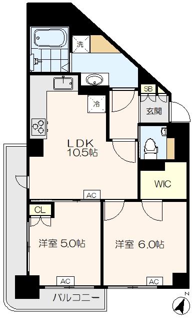 豊玉サンライトマンション(2LDK/2階)の間取り写真