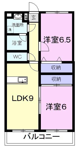 グランドゥール(2LDK/3階)の間取り写真