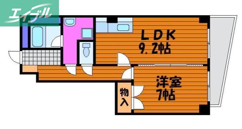 上杉第7ビル西古松(1LDK/3階)の間取り写真