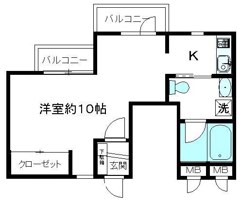 ハウス&ガーデン デルコ(1K/2階)の間取り写真
