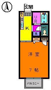 メゾンセフィーラ(1K/2階)の間取り写真