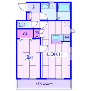 BONHEURE(1LDK/1階)の間取り写真
