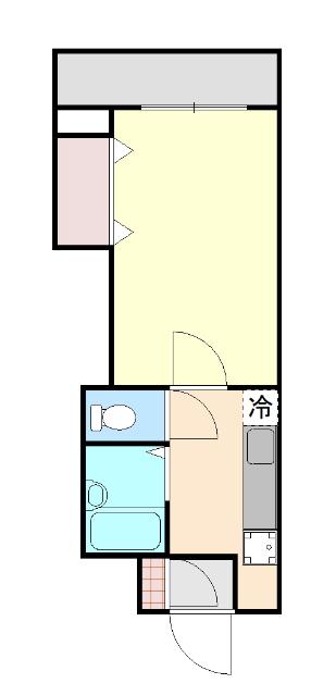 つるみマンション2(1K/2階)の間取り写真