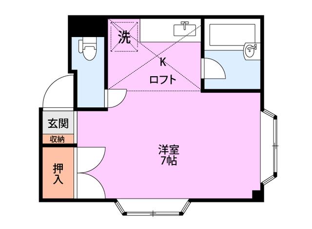 ハイツ外ケ輪(ワンルーム/2階)の間取り写真