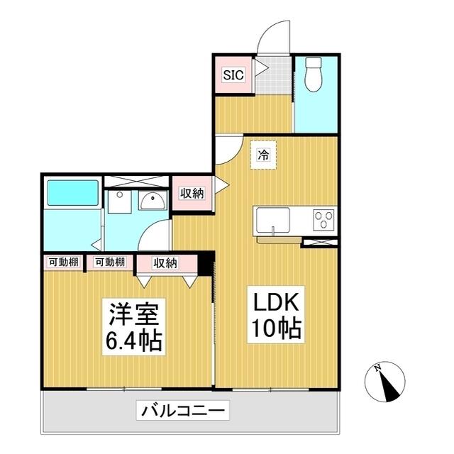 CRESTIER N(1LDK/2階)の間取り写真