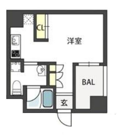 GRANDSTEADY徳井町(ワンルーム/3階)の間取り写真