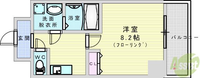 ASTIA西中島2(1K/4階)の間取り写真