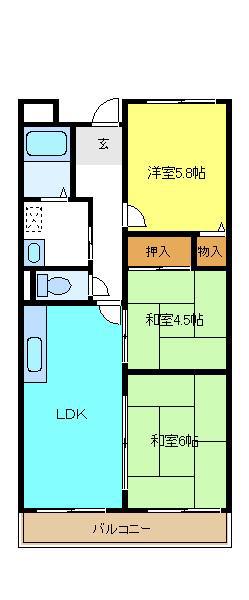 メゾンドシャルム(3LDK/2階)の間取り写真