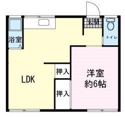 コーポ・ア・コポ柳下(1LDK/1階)の間取り写真