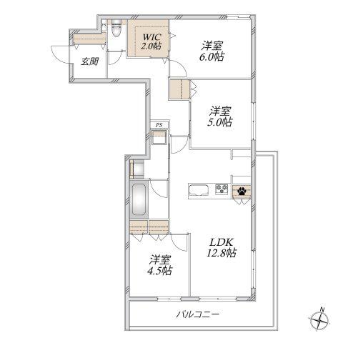 グランベルデ(3LDK/2階)の間取り写真