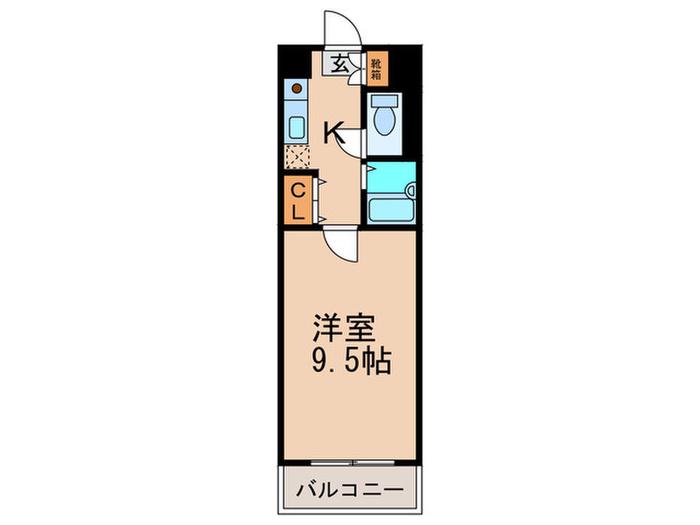 ウイング21高宮(1K/4階)の間取り写真