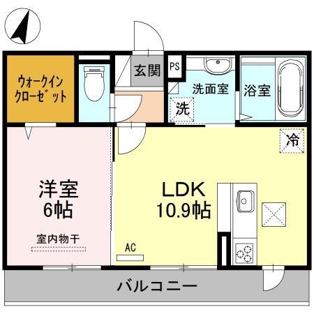 アンプルール EMPEREUR(1LDK/1階)の間取り写真