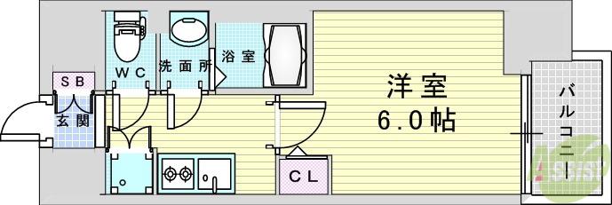 ファーストフィオーレ十三エリオ(1K/3階)の間取り写真