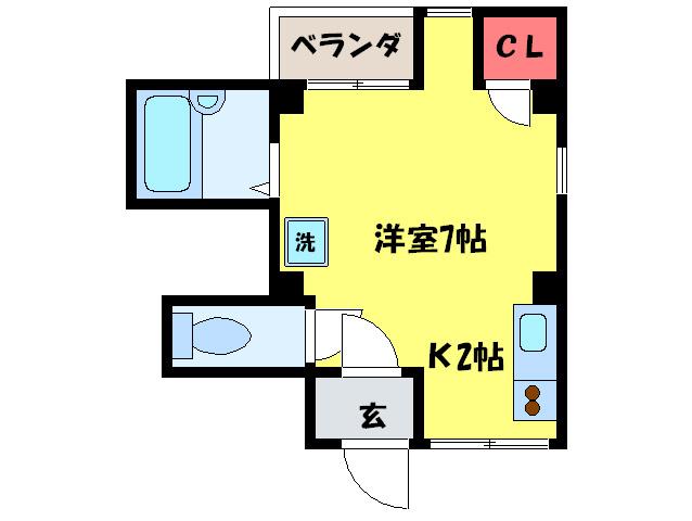 ロイヤルレジデンス春田NO.3(ワンルーム/1階)の間取り写真