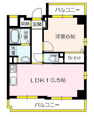 パルグレイス鴫野(1LDK/3階)の間取り写真