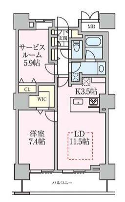 ROYAL PARKS TOWER MINAMISENJU(1SLDK/19階)の間取り写真