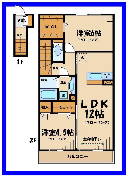 リバーサイドガーデン(2LDK/2階)の間取り写真