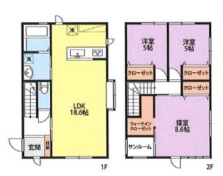 ルーテシア(3LDK/1階)の間取り写真