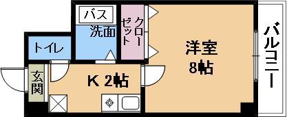 グッドライフ南草津I(1K/1階)の間取り写真