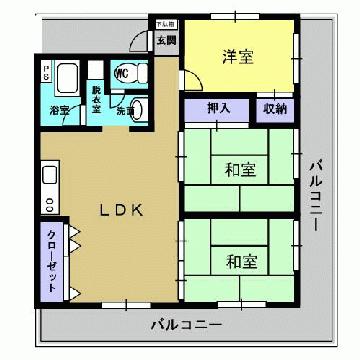 ハイム浜島(3LDK/3階)の間取り写真