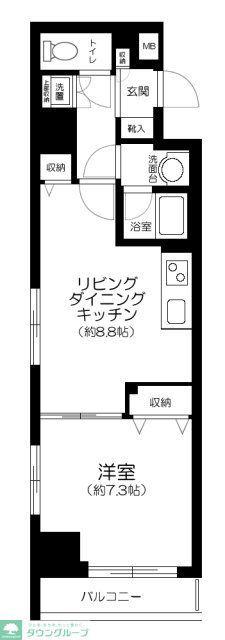 アーバイル両国(1LDK/4階)の間取り写真