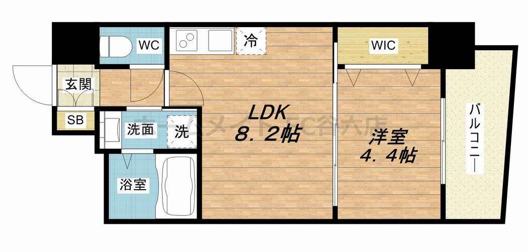 セレニテ京橋クレア(1LDK/9階)の間取り写真