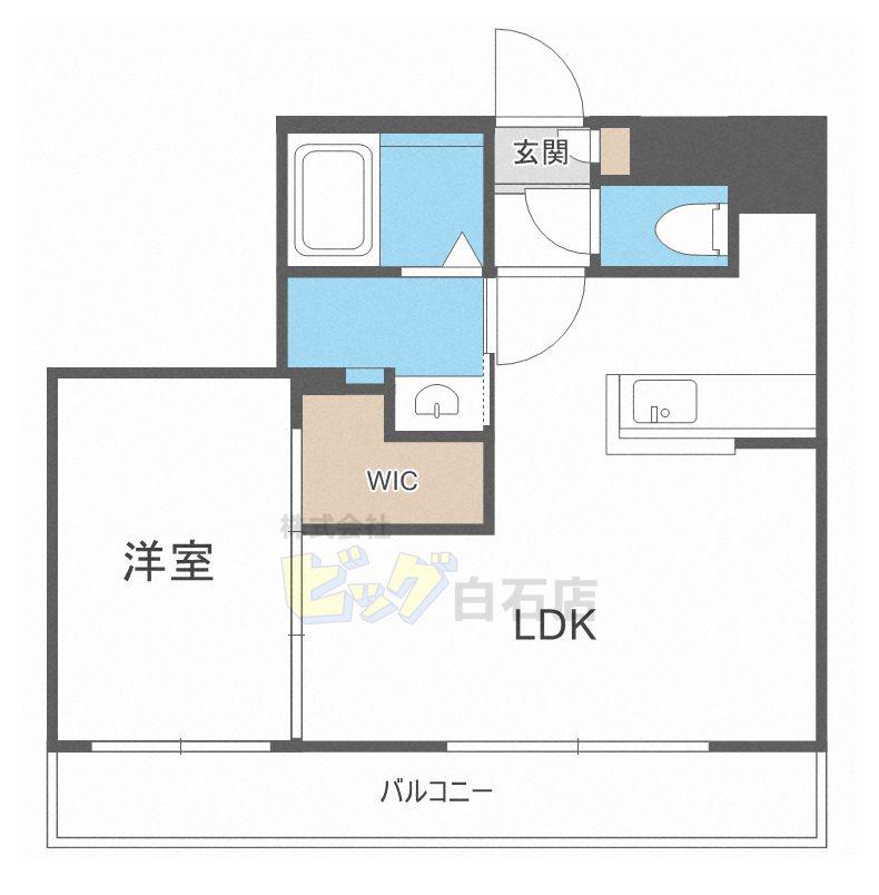 CASASC白石2ND(1LDK/2階)の間取り写真