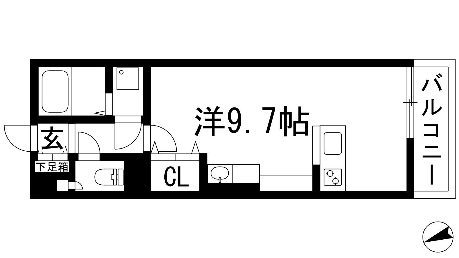 ミランダ宝塚南口(ワンルーム/3階)の間取り写真