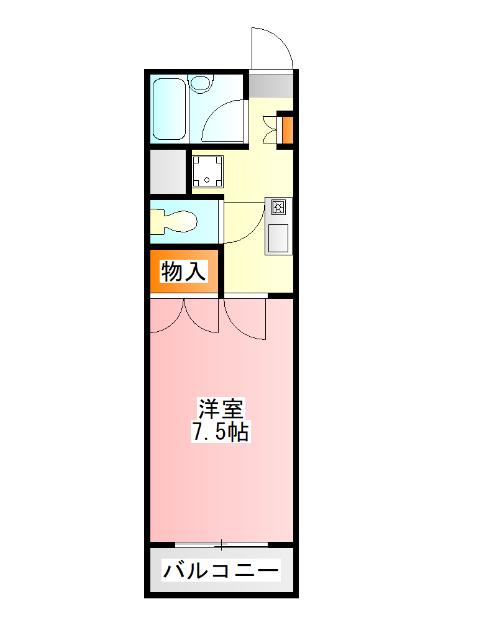 セラルセイム(1K/2階)の間取り写真