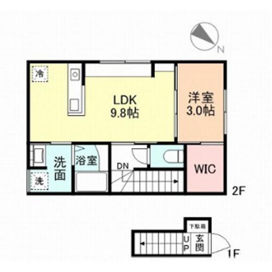 INTEGRAL BLOOM速星(1LDK/2階)の間取り写真