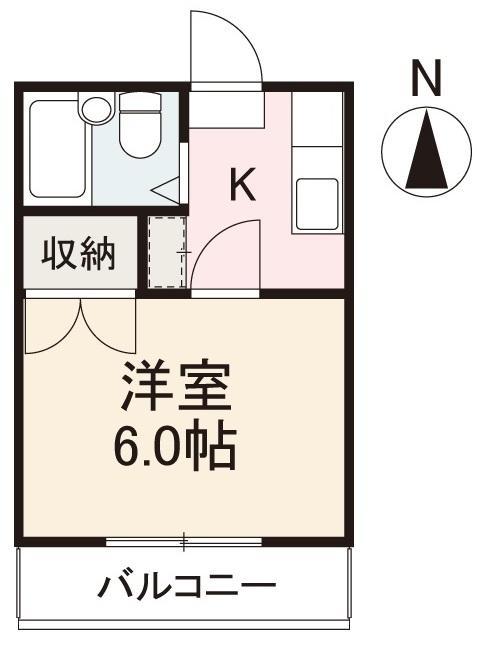 ファミール仏生山(1K/2階)の間取り写真